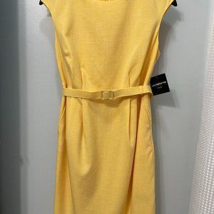 Liz Claiborne NWT Yellow belted Sheath dress